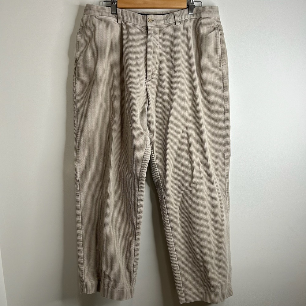 J Crew Classic Fit‎ Beige Corduroy Pants Mens Size 38x32 (actual 38x29) Academia